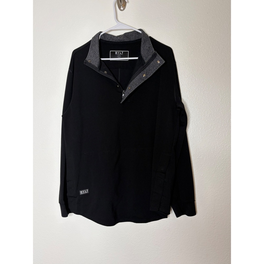BYLT Premium Basics Elite Fairway Pullover Mens‎ Large Black Quarter Snap L